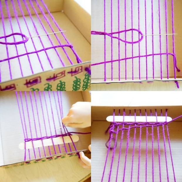 Box Loom Weaving - ทอผ้าโดยใช้ลังกระดาษ